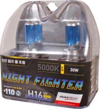 Автосвет Avantech Лампа H16 12v 19w 5000k Пластик. Night Fighter, Комплект 2 Шт. AB5016