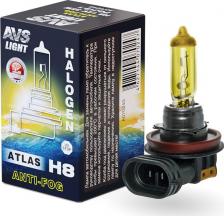 Автосвет AVS Галогенная лампа ATLAS ANTI-FOG BOX желтый H8.12V.35W (коробка-1шт.)