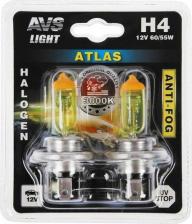 Автосвет AVS Лампа галогенная ATLAS ANTI-FOG / желтый H4.12V.60/55W