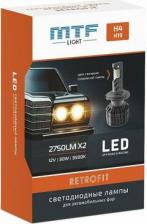 Автосвет MTF Light Светодиодные лампы H4, H19, серия RETROFIT LED, 30W, 2500lm, 3500K, кулер, комплект