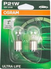 Автосвет Osram Автолампа P21W BA15s ULTRA LIFE 12V, 2шт,1,10,50 7506ULT-02B 7506ULT-2BL