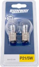 Автосвет Runway Лампа накаливания P21/5W 12В 21/5Вт 2шт. блистер RW-P21/5W-b