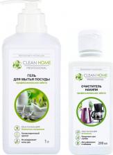 Бытовая химия Clean Home Гель для мытья посуды универсальный + Очиститель накипи Чистота