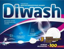 Бытовая химия DiWash Таблетки для посудомоечных машин 100 штук