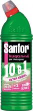 Бытовая химия Sanfor Средство для чистки и дезинфекции " Universal", 10 в 1, "Летний дождь", 1 л