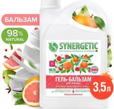 Бытовая химия Synergetic Гель-бальзам для мытья посуды и детских игрушек Розовый грейпфрут и специи 1л