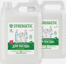 Бытовая химия Synergetic Средство для мытья посуды, детских игрушек с ароматом алоэ, набор 5+5 л