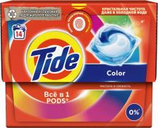 Бытовая химия Tide Капсулы для стирки Все в одном Pods Color, 14 шт