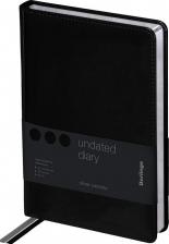 Блокнот Berlingo Ежедневник недатированный, A5, 160 листов, кожзам, "Silver Pristine", серебряный срез, черный