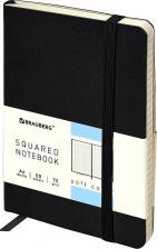 Блокнот Brauberg Блокнот МАЛЫЙ ФОРМАТ А6, "Metropolis Ultra", под кожу, 80 л., клетка, черный, 113324