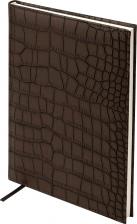 Блокнот Brauberg Ежедневник недатированный, А4, 175х247 мм, Alligator, под матовую крок. кожу, 160 л., т.-корич, крем.блок, 124969