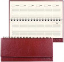 Блокнот Brauberg Планинг настольный недатированный, 305х140 мм, "Imperial", под гладкую кожу, коричн., крем. блок, 123499