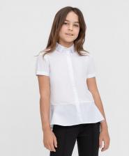 Блуза для девочки Button Blue Блузка белая с коротким рукавом (158)