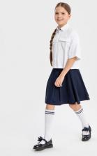 Блуза для девочки Button Blue Блузка оверсайз с коротким рукавом белая (152)