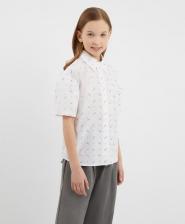 Блуза для девочки Gulliver Блузка с коротким рукавом прямой формы с рисунком для девочки, 134, 224GSGC2201
