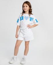 Бриджи, шорты для девочки Button Blue Шорты 124BBGJC60010200, белый, 164