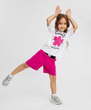 Бриджи, шорты для девочки Button Blue Шорты 124BBGMC54064900, фуксия, 110