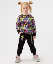 Брюки, леггинсы для девочки Button Blue Брюки детские 123BBGMC56100800 черный, 104