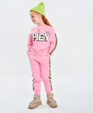 Брюки, леггинсы для девочки Button Blue Брюки джоггеры, карманы, пояс на резинке, размер 128, розовый