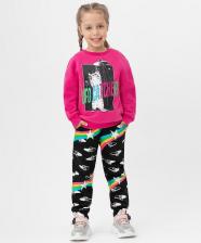 Брюки, леггинсы для девочки Button Blue Брюки-джоггеры с карманами черные 222BBGMC56060813 р.116