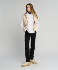 Брюки, леггинсы для девочки Button Blue Брюки классические с застроченными стрелками черные (140)