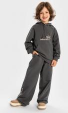 Брюки, леггинсы для девочки Button Blue Брюки клеш с принтом серые для девочки, 116, 224BBGMC5602