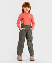 Брюки, леггинсы для девочки Button Blue Брюки утепленные демисезонные непромокаемые хаки, 110, 224BBGMC6405