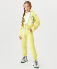 Брюки, леггинсы для девочки Button Blue Джоггеры детские 123BBGJC56102700, желтый, 158