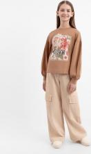 Брюки, леггинсы для девочки Gulliver Брюки вельветовые с карманами карго бежевые для девочки, 170, 22408GJC6306