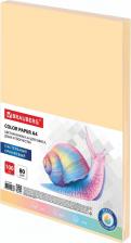 Бумага, пленка Brauberg Бумага цветная, А4, 80 г/м2, 100 л., пастель, оранжевая, для офисной техники, 112448