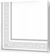 Бумажные полотенца Bulgaree Green Салфетки бумажные для декупажа для стола "Греческая рамка серебро" 33х33 см 20 шт