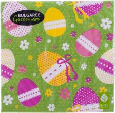 Бумажные полотенца Bulgaree Green Салфетки бумажные для декупажа для стола "Матрешки грин" 33х33 см 20 шт