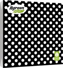 Бумажные полотенца Bulgaree Green Салфетки бумажные Горох на черном трехслойные 33x33 см 20 шт