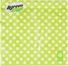 Бумажные полотенца Bulgaree Green Салфетки бумажные Горох на зеленом трехслойные 33x33 см 20 шт