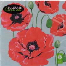 Бумажные полотенца Bulgaree Green Салфетки бумажные Маки трехслойные 33х33 см 20 шт