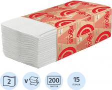Бумажные полотенца Focus Полотенца бумажные листовые Premium V-сложения 2-слойные 15 пачек по 200 листов