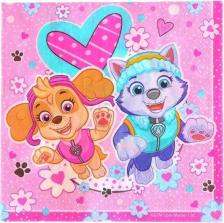 Бумажные полотенца ND Play Салфетки бумажные Щенячий патруль для девочек 3 слоя 33x33 см 20 штук