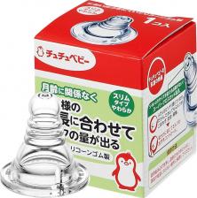 Chu-Chu Baby Сменная мягкая силиконовая соска для бутылочки с узким горлышком, 1шт – фото 1