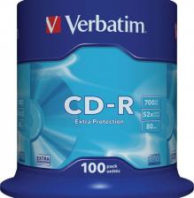 CD-R диск Verbatim 700Mb 52x Cake Box (100шт) (43411)
