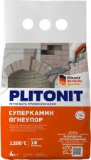 Цементно-песчаная смесь Plitonit Cмесь кладочная для печей и каминов СуперКамин ОгнеУпор серая 4 кг