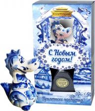 Чай Конфуций Набор подарочный Черный чай листовой + фигурка, 50 г