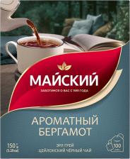 Чай Майский Чай черный пакетированный Ароматный Бергамот, 100 пак