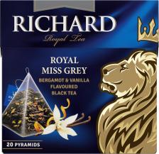Чай Richard Чай Royal Miss Grey Королевский Мисс Грей черный с бергамотом 20 пакетиков