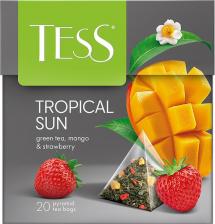 Чай Tess Чай зеленый Tropical Sun 20 пирамидок (клубника, манго)