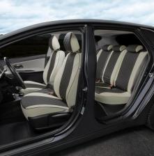 Чехол/накидка АвтоПилот Чехлы на сиденья из экокожи РОМБ для Nissan Qashqai I с 06-14г. Белый, Черный. ni-kk-kk13-bch-r
