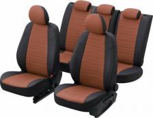 Чехол/накидка АвтоПилот Чехлы Пилот на Лада Веста седан, универсал, хэтчбек / Lada Vesta SW Cross / Vesta NG Экокожа, Черный с коричневой вставкой