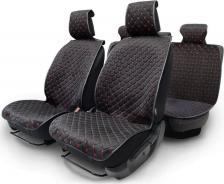 Чехол/накидка CarPerformance Накидки на весь салон 5 шт., материал алькантара, контрастная прострочка ромб, поролон 8 мм., противоскользящая подкладка, чёрный/красный CUS-1015