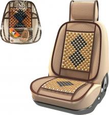 Чехол/накидка Nova Bright Накидка на сиденье массажная деревянные пластины с сеткой и узором черный/орех 134 х 52 см Nova