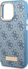 Чехол CG Mobile Чехол Guess PU 4G Plate metal logo Hard для iPhone 13 Pro Max, голубой