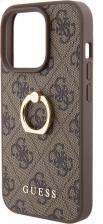 Чехол CG Mobile Чехол Guess PU 4G + Ring Hard для iPhone 15 Pro коричневый